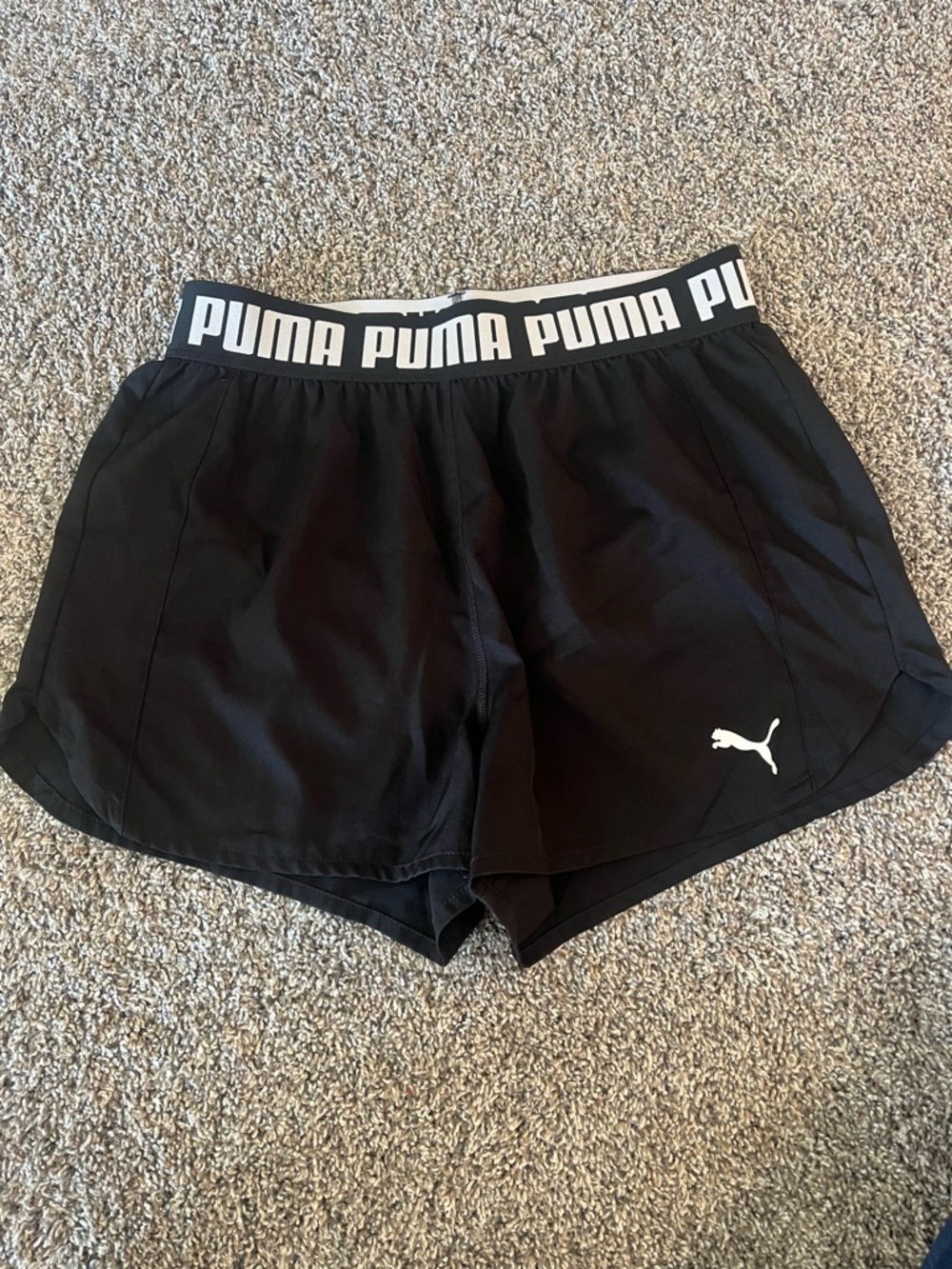 Puma Black Athletic Women's Shorts with Branded Waistband